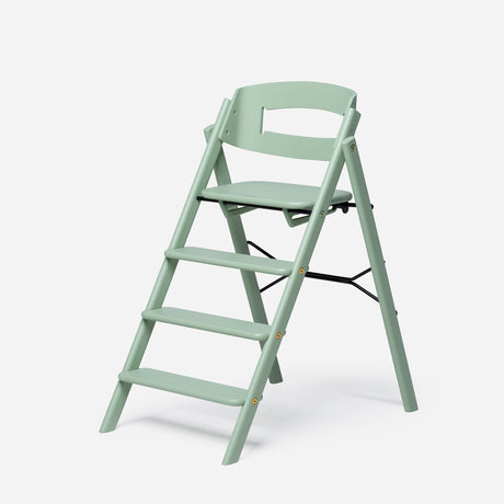 Klapp Hochstuhl faltbarer Buchenholz-Kinderstuhl in Pale Green, ergonomisch und platzsparend