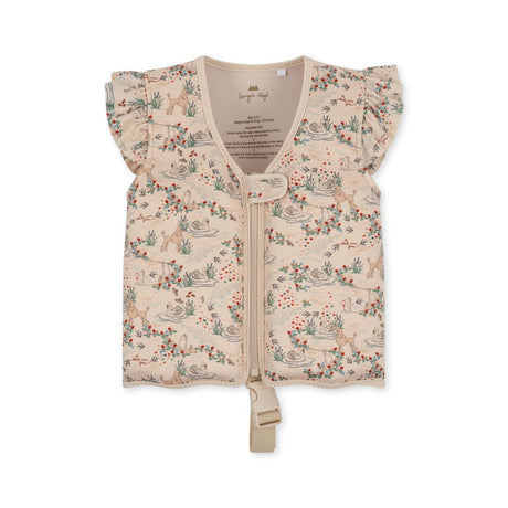 Kinder Schwimmweste Mizumi mit Blumen- und Schwanenmuster, Neopren, sicherer Verschluss und Sicherheitsgurt