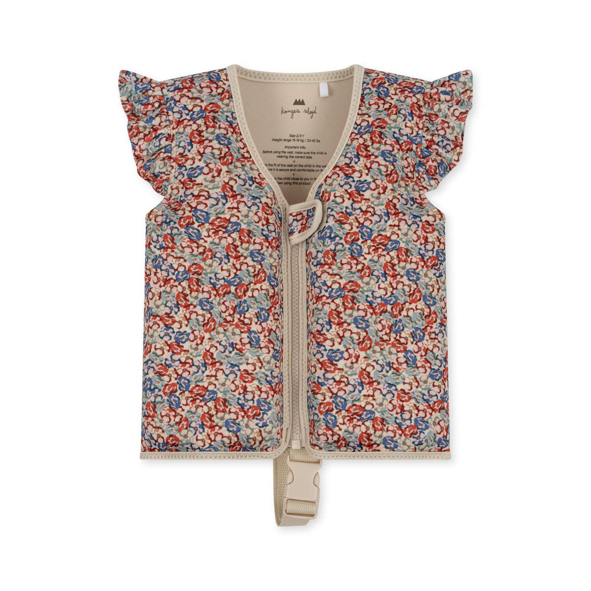 Kinder Schwimmweste Rosie Rouge mit Blumenmuster, Neopren, Sicherheitsgurt, Reiß- und Klettverschluss