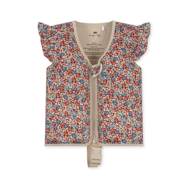 Kinder Schwimmweste Rosie Rouge mit Blumenmuster, Neopren, Sicherheitsgurt, Reiß- und Klettverschluss