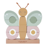 Bunter Stapel Schmetterling aus Holz von Little Dutch für Kinder ab 12 Monate, fördert Hand-Augen-Koordination