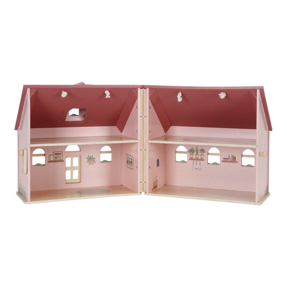 Tragbares Holzpuppenhaus