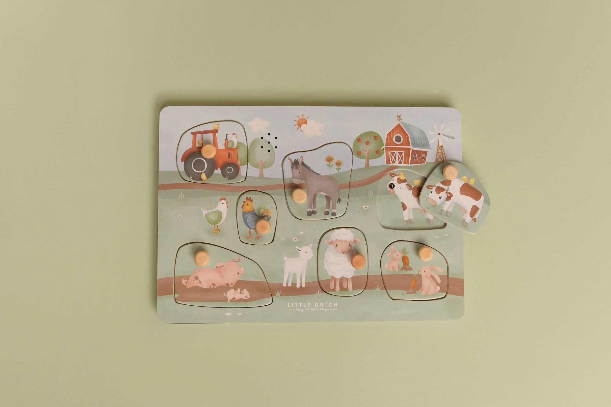 Sound Greif Puzzle Little Farm mit 7 Bauernhoftieren und Traktor, sensoraktivierte Geräusche für Kinder ab 12 Monaten