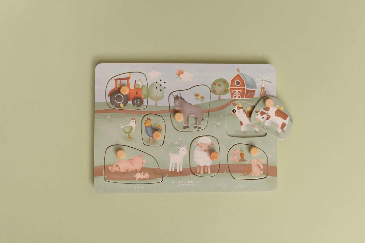 Sound Greif Puzzle Little Farm mit 7 Bauernhoftieren und Traktor, sensoraktivierte Geräusche für Kinder ab 12 Monaten
