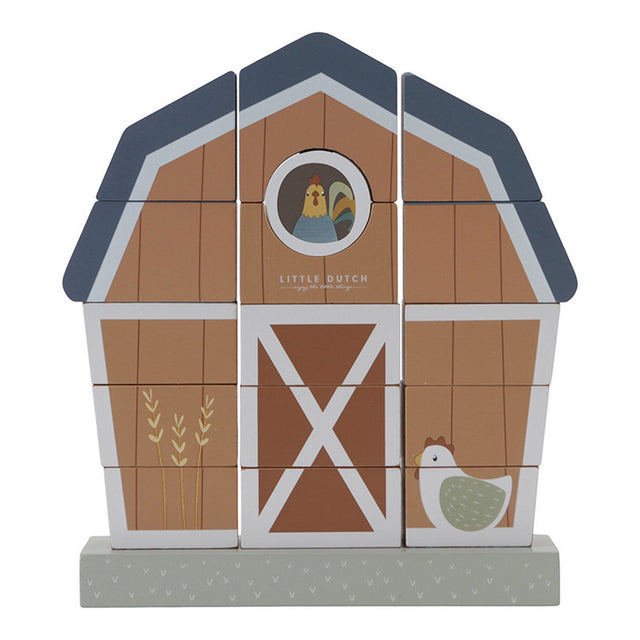 Little Dutch Stapelspiel Little Farm Holzspielzeug für Kinder zur Förderung der Feinmotorik