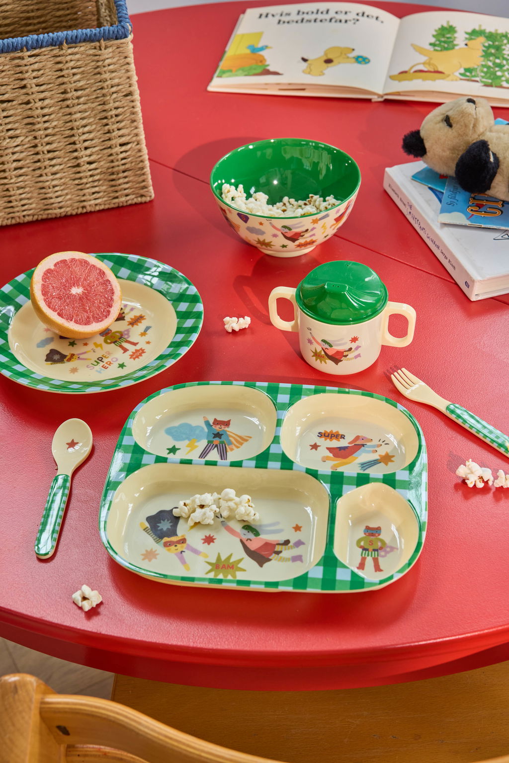 Baby Geschirr Set/ Hero Grün