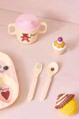 Babylöffel & Gabel/ Pink ABC Print