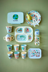 Babylöffel & Gabel/ Blue ABC Print