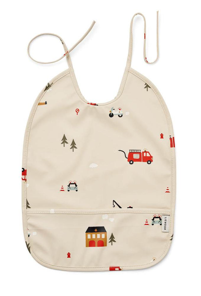 Lätzchen Lai Emergency vehicle aus 100% Polyester, 30x26 cm, schützt Kleidung, stylisches Babyschutz bei Mahlzeiten