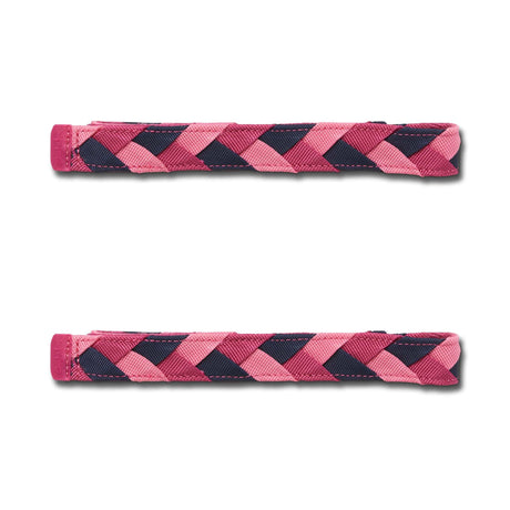 satch swaps Braided Pink school bag accessory with colorful braided design and easy-to-change velcro closures