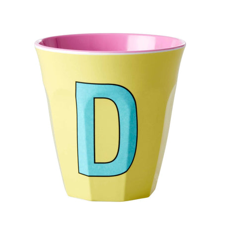 Rice Melaminbecher Buchstabenbecher D 250ml mit Alphabet-Print, 9cm Höhe, melamin, spülmaschinengeeignet