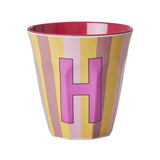 Melamin Buchstabenbecher H 250 ml mit Alphabet-Print, spülmaschinenfest, 9 cm hoch
