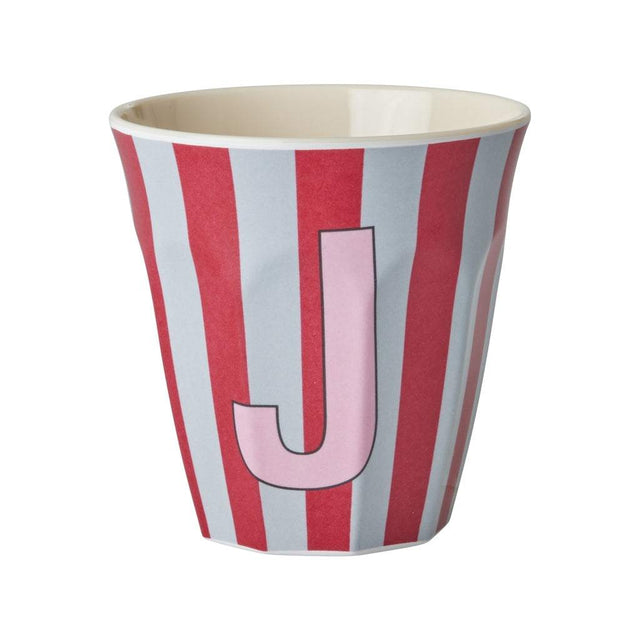 Rice Melamin Buchstabenbecher J 250 ml mit individuellem Alphabet-Print