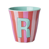 Rice Melaminbecher 250 ml mit Buchstabenprint R, 9 cm hoch, spülmaschinengeeignet
