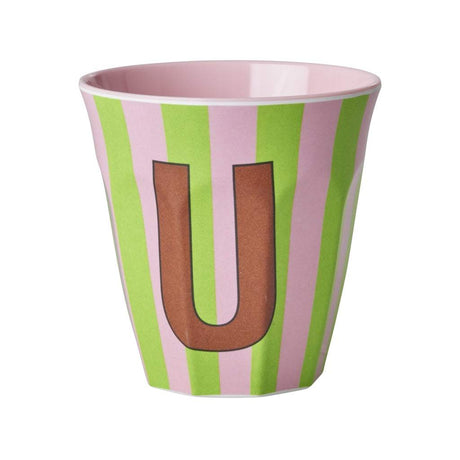 Rice Melamin Buchstabenbecher U 250ml mit Alphabet-Print, vielseitig und personalisierbar