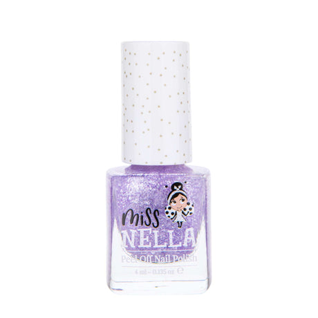 Peel-Off Nagellack Sparkly Zebra von Miss Nella für kinderfreundliches, einfach abziehbares Nageldesign
