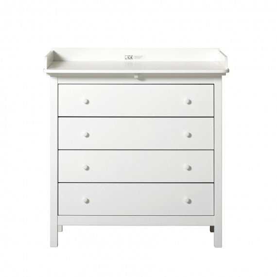 Weiße Seaside Wickelkommode mit 4 Schubladen und Wickelfunktion für Babys von Oliver Furniture
