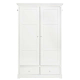 Weißer Seaside Kleiderschrank mit 2 Türen, 8 herausnehmbaren Regalen und Soft-Lock-Scharniere