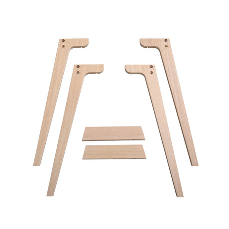 Wood Extra Tischbeinset aus FSC-zertifiziertem Birkenholz und Eichenholz für Schreibtischumbau auf 72,6 cm Höhe