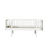Weißes Wood Junior Bettsofa 90x160 cm im nordischen Design mit abgerundeten Ecken und Rückenlehne