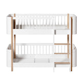 Wood Mini+ halbhohes Etagenbett in weiß und Eiche für Kinderzimmer