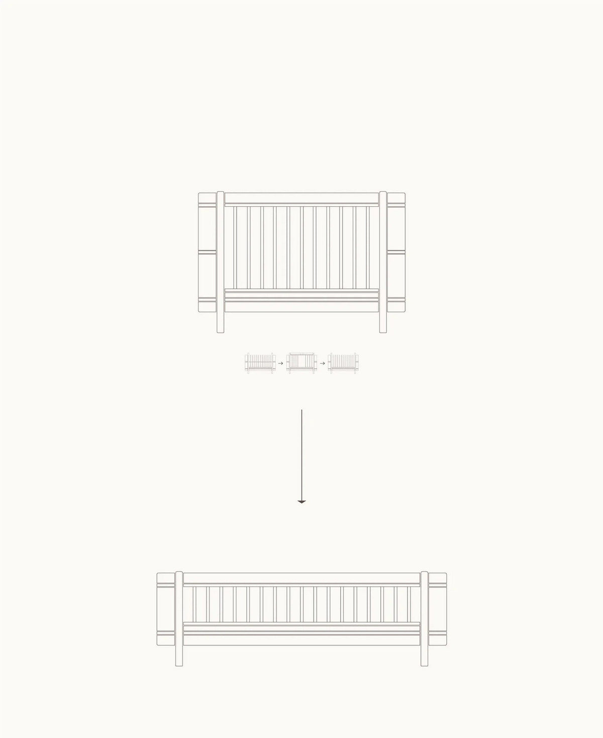 Mini+ Umbau-Set für Babybett zum Juniorbett aus Eiche mit Holz-Garantie von Oliver Furniture