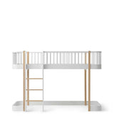 Wood halbhohes Hochbett 138 cm (90x200) weiß/ eiche - Leiter vorne