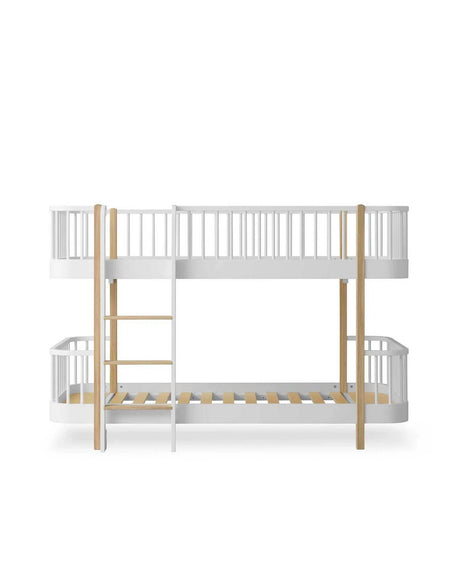Halbhohes Etagenbett Wood Original weiß und Eiche für Kinderzimmer