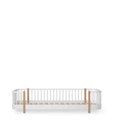 Wood Bodenbett 90x200 cm weiß/Eiche