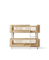 Mini+ halbhohes Etagenbett aus Eiche für Kinderzimmer, skandinavisches Design, 68x162 cm