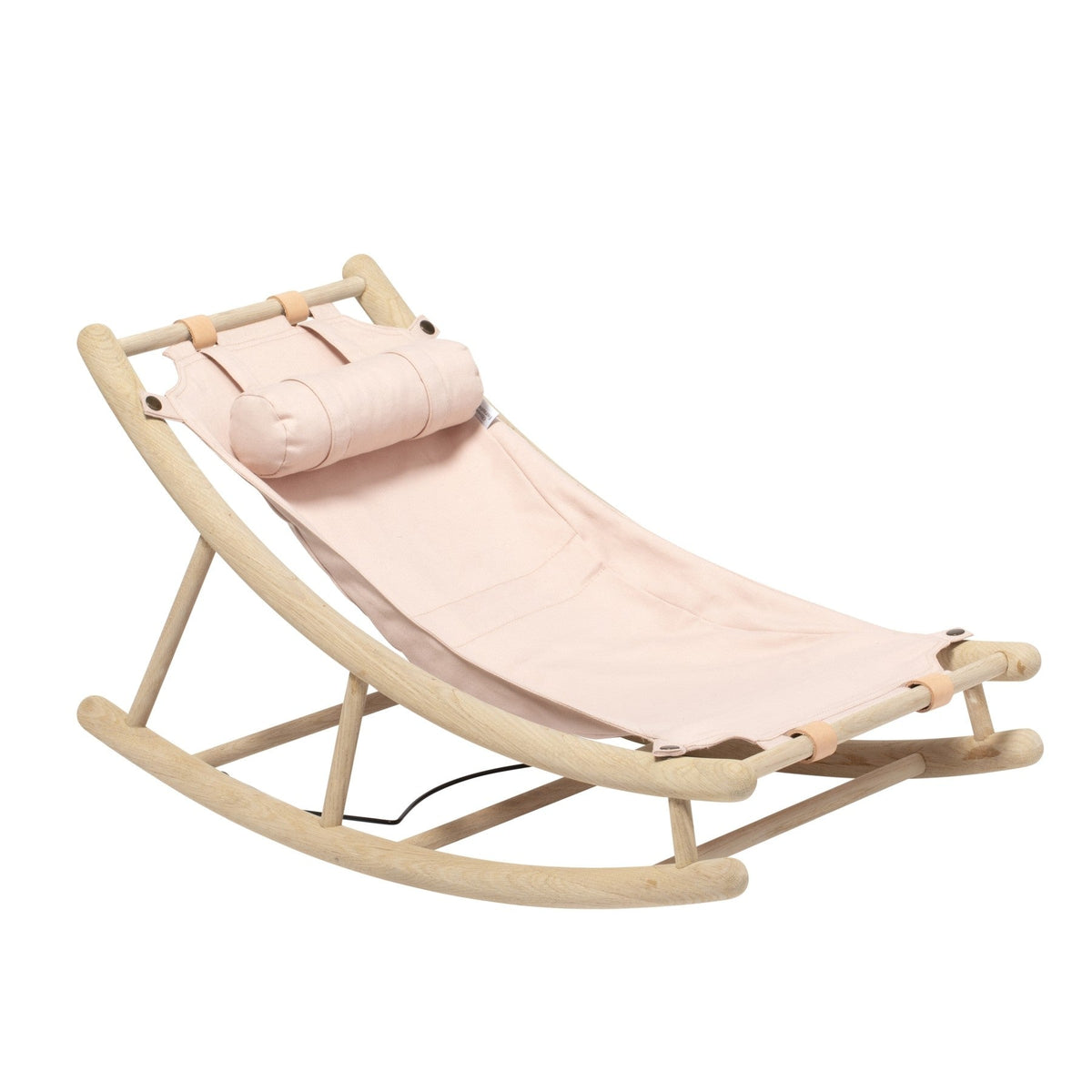 Wood Kleinkindwippe aus geölter Eiche mit rosa Sitzbezug für Kinder ab 2 Jahren