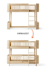 Wood Umbau-Set von Oliver Furniture zum Umbau Mini+ halbhohes Bett in halbhohes Etagenbett aus Eiche.