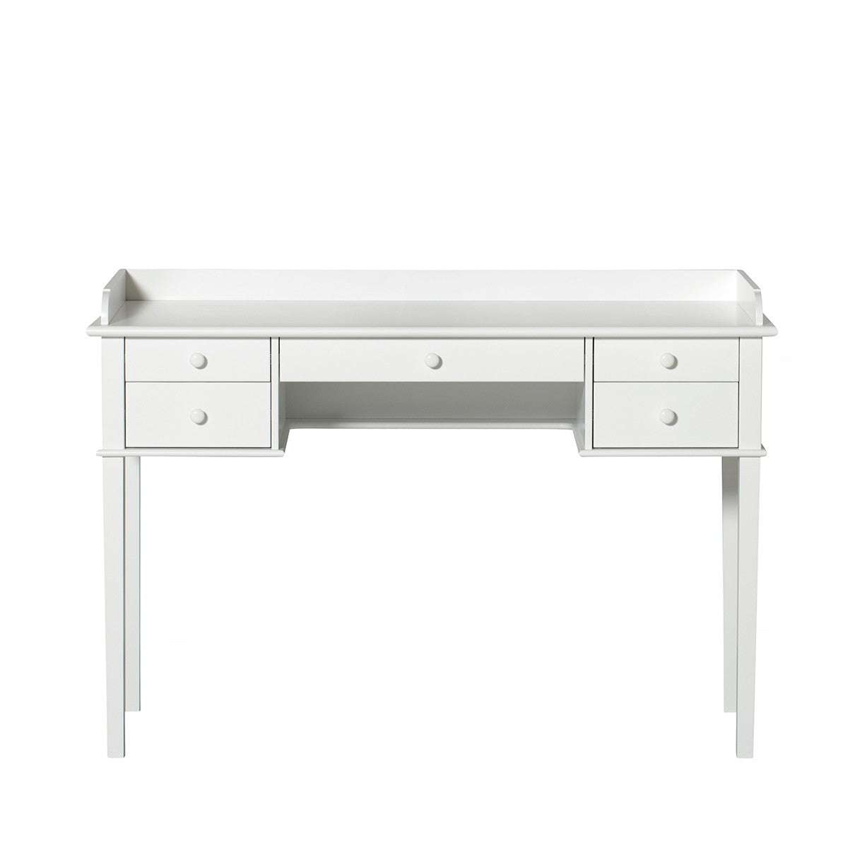 Weißer Seaside Schreibtisch von Oliver Furniture im skandinavischen Stil mit fünf Schubladen