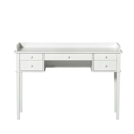 Weißer Seaside Schreibtisch von Oliver Furniture im skandinavischen Stil mit fünf Schubladen