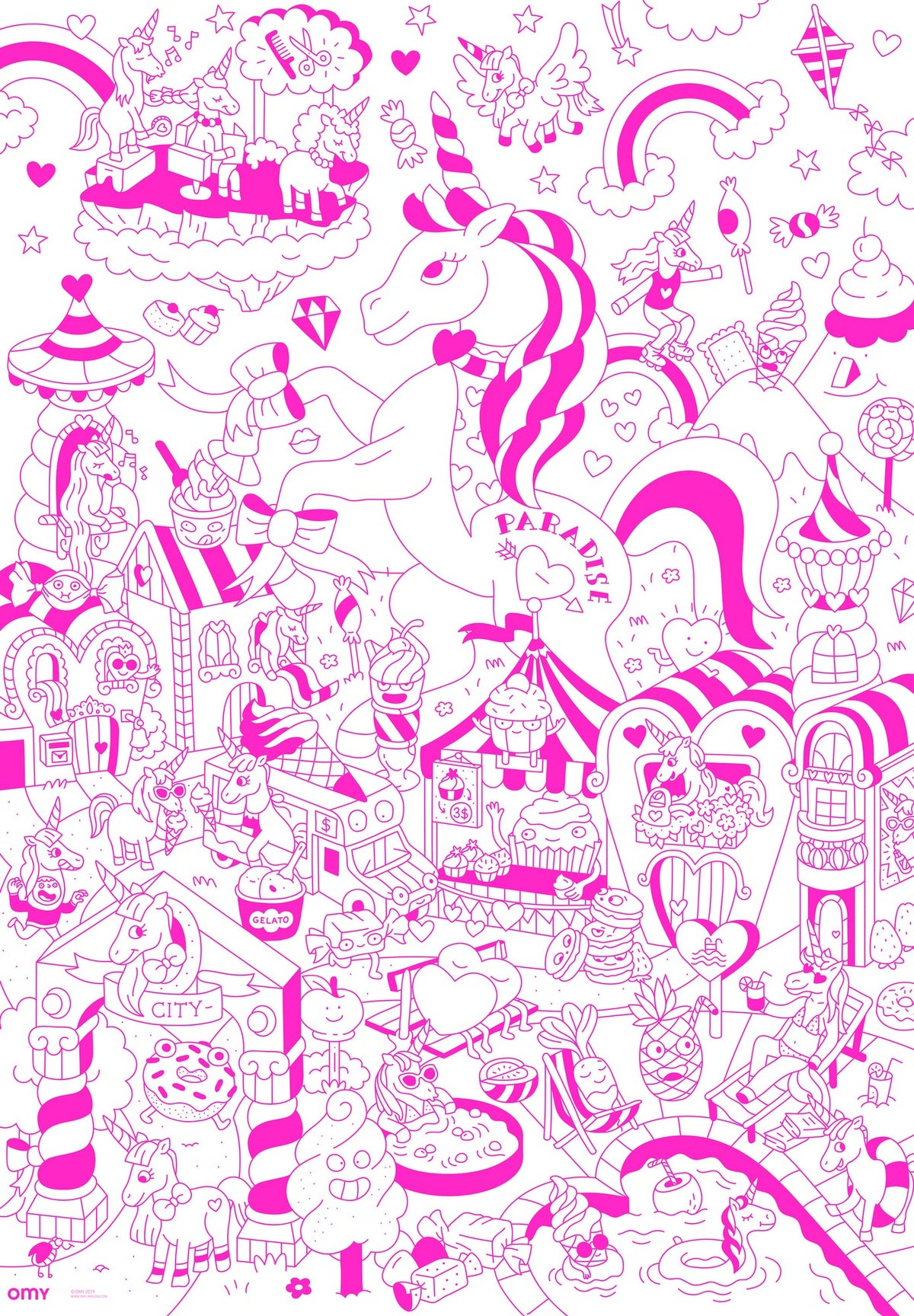 Giant Coloring  Poster - Lily Einhorn