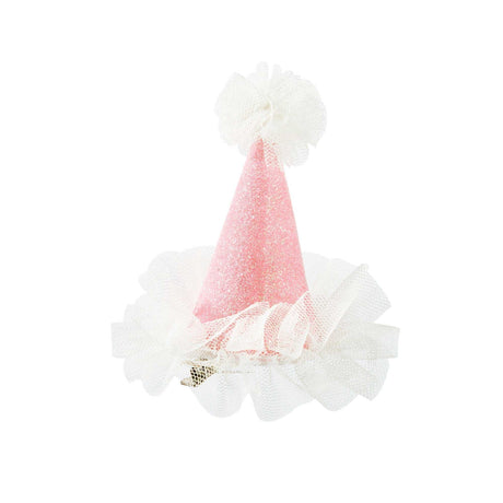 Pink Party Hütchen mit Tüll und Clip für Feen-Motto-Partys und Tischdeko