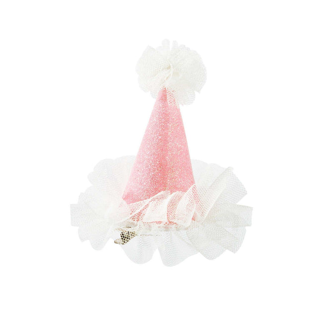 Pink Party Hütchen mit Tüll und Clip für Feen-Motto-Partys und Tischdeko
