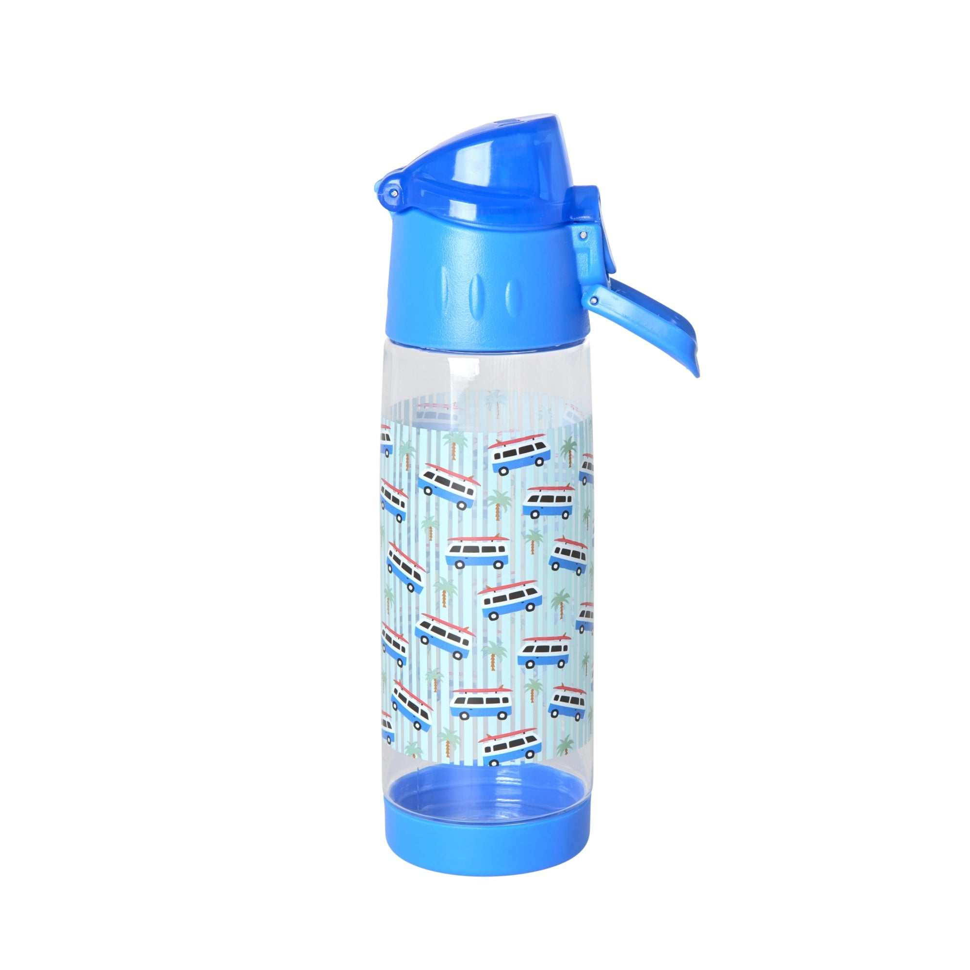 Trinkflasche Cars mit süßem Auto-Print und Strohhalm, 21 cm Kunststoffflasche für Kinder