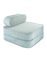 Wigiwama Flip Chair peppermint green versatile children’s chair and sleep mattress with eco-friendly recycled corduroy cover