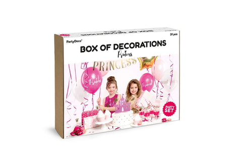 Partydekorationen Set Prinzessin mit festlichen Accessoires für Mottoparty