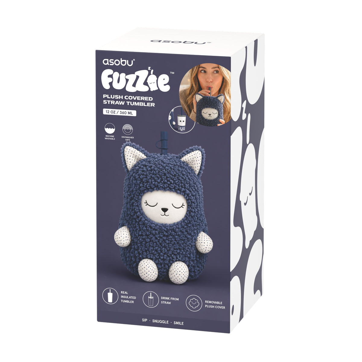 Trinkbecher mit Plüschbezug - Fuzzie Katze