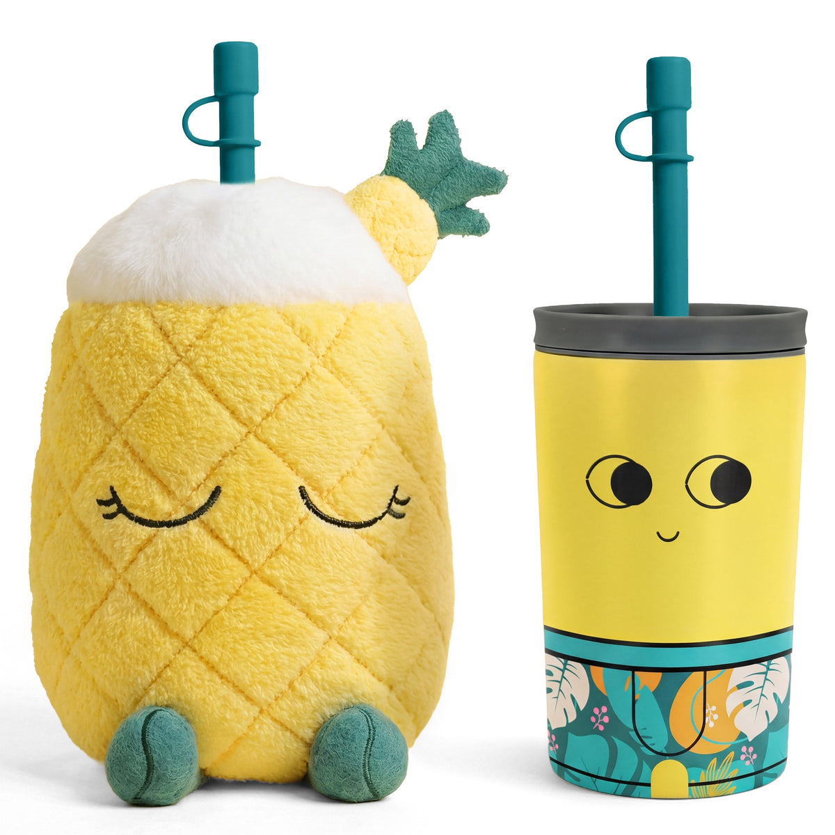 Trinkbecher mit Plüschbezug - Pip der Ananas -Fuzzie