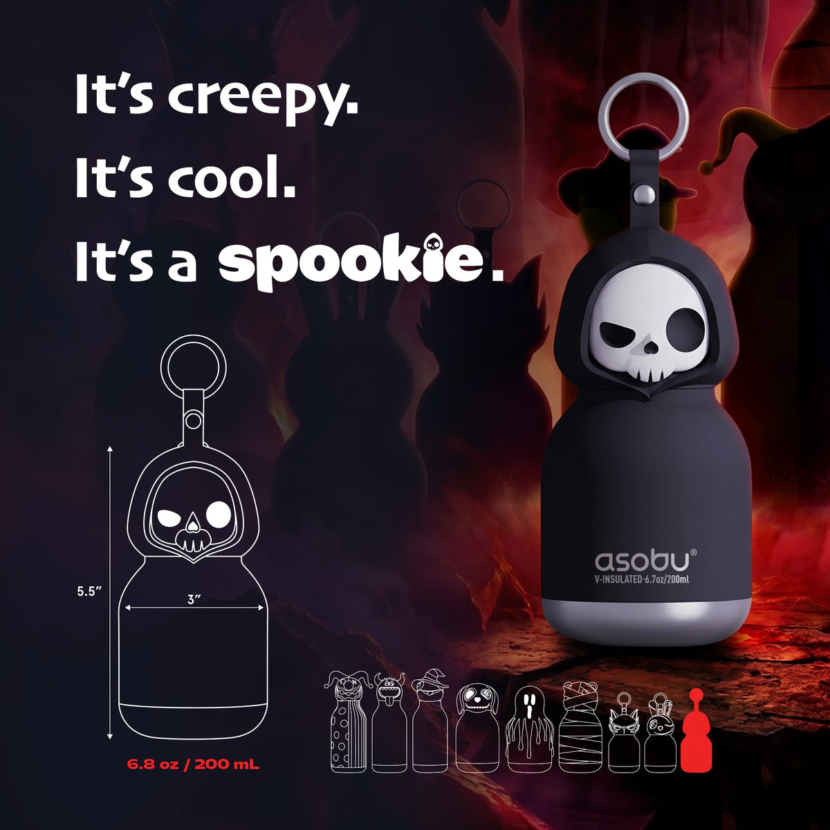 Mini Trinkflasche Spookie - Skelett