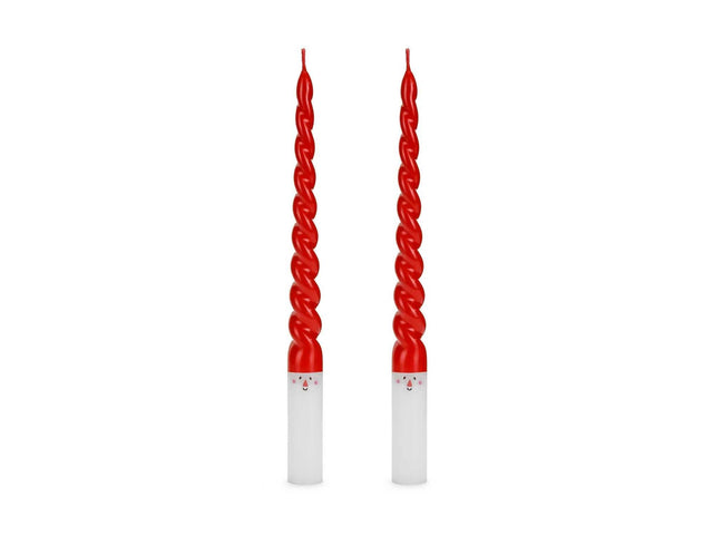 Weihnachtsmann Stabkerzen 25 cm Partydeco festliche Deko 2 Stück