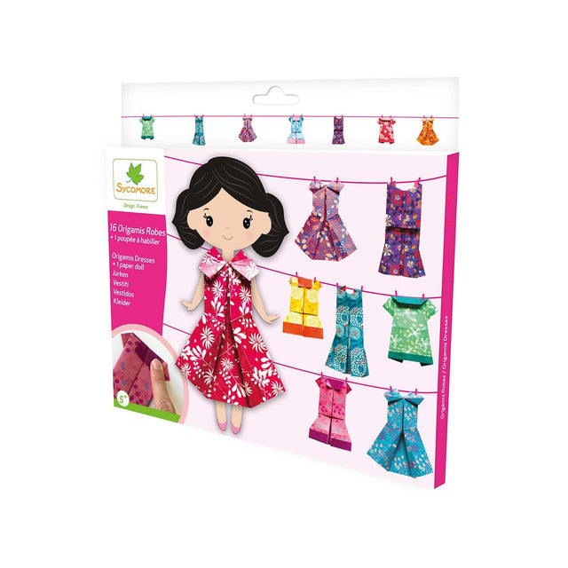 Sycomore Pockets Origami-Kleidungsset mit bunten Papieroutfits für Kinder
