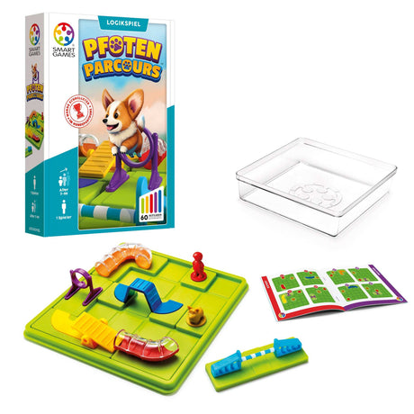 Pfotenparcours von SMARTGAMES Logikspiel mit Hund und Hindernissen für Kinder ab 7 Jahren