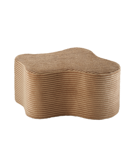 Wigiwama Cloud Pouffe in toffee cord fabric for cozy kids' room seating and play, organic cloud shape, soft and durable polyester cover.