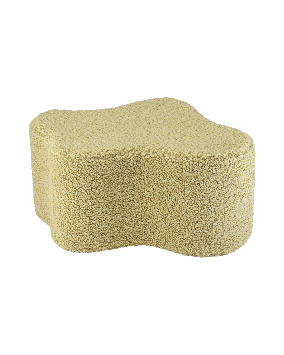 Cloud Pouffe Matcha Teddy fabric ottoman with zipper, soft and eco-friendly design