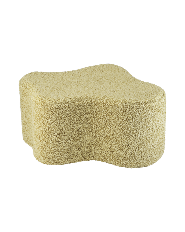 Cloud Pouffe Matcha Teddy fabric ottoman with zipper, soft and eco-friendly design