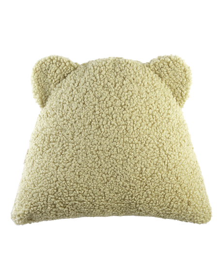Weiches Bärenkissen wigiwama aus Teddy-Stoff mit Bärenohren, ideal fürs Kinderzimmer, 37x40 cm, pflegeleicht und allergikerfreundlich